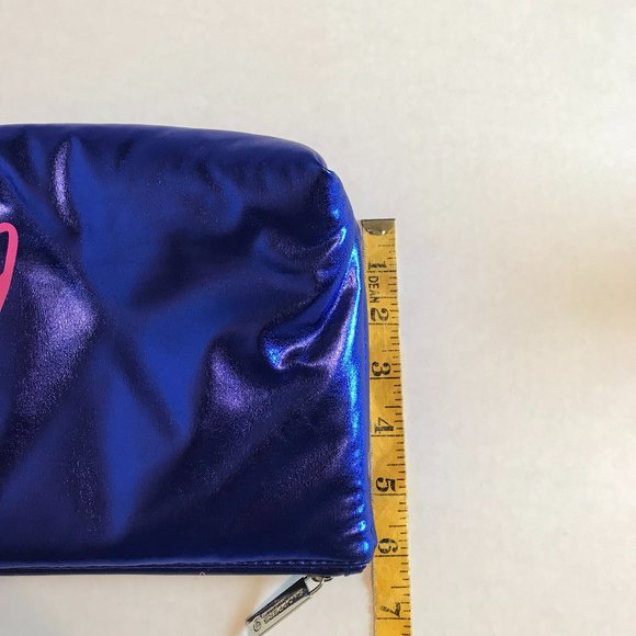 "Love" Metallic Blue Cosmetic Bag - Picture 6 of 6
